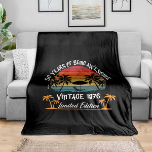 Vintage 50th Birthday Throw Blanket Retro 1976 Limited Edition 50 Year Old TS10 Print Your Wear