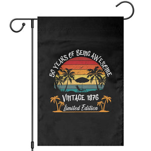 Vintage 50th Birthday Garden Flag Retro 1976 Limited Edition 50 Year Old TS10 Black Print Your Wear