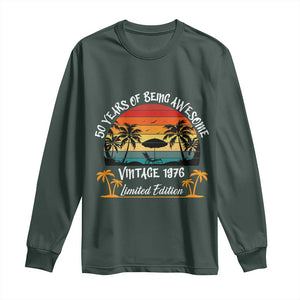 Vintage 50th Birthday Long Sleeve Shirt Retro 1976 Limited Edition 50 Year Old TS10 Dark Forest Green Print Your Wear