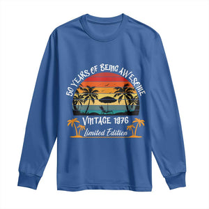 Vintage 50th Birthday Long Sleeve Shirt Retro 1976 Limited Edition 50 Year Old TS10 Royal Blue Print Your Wear