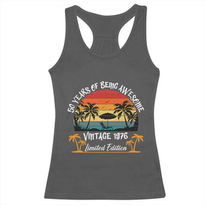 Vintage 50th Birthday Racerback Tank Top Retro 1976 Limited Edition 50 Year Old TS10 Dark Heather Print Your Wear