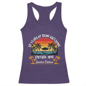 Vintage 50th Birthday Racerback Tank Top Retro 1976 Limited Edition 50 Year Old TS10 Purple Print Your Wear