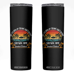 Vintage 50th Birthday Skinny Tumbler Retro 1976 Limited Edition 50 Year Old TS10 Black Print Your Wear
