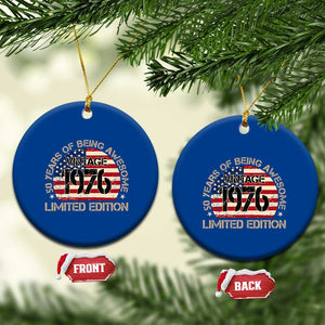 50th Birthday Ceramic Ornament Vintage 1976 50 Year Old Birthday USA Flag TS10 1pc Blue Print Your Wear