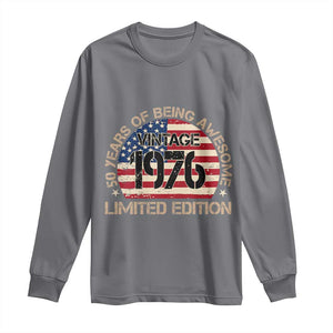 50th Birthday Long Sleeve Shirt Vintage 1976 50 Year Old Birthday USA Flag TS10 Charcoal Print Your Wear