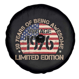 50th Birthday Spare Tire Cover Vintage 1976 50 Year Old Birthday USA Flag TS10 Print Your Wear