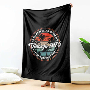 50th Birthday Gifts Throw Blanket Vintage 1976 50 Year Old Birthday TS10 Print Your Wear