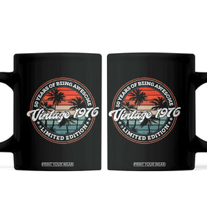 50th Birthday Gifts Coffee Mug Vintage 1976 50 Year Old Birthday TS10 Black Print Your Wear