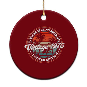 50th Birthday Gifts Ceramic Ornament Vintage 1976 50 Year Old Birthday TS10 1pc Red Print Your Wear