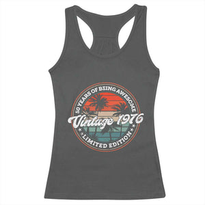 50th Birthday Gifts Racerback Tank Top Vintage 1976 50 Year Old Birthday TS10 Dark Heather Print Your Wear