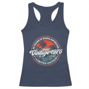 50th Birthday Gifts Racerback Tank Top Vintage 1976 50 Year Old Birthday TS10 Navy Print Your Wear