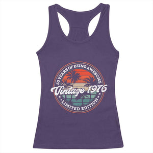 50th Birthday Gifts Racerback Tank Top Vintage 1976 50 Year Old Birthday TS10 Purple Print Your Wear
