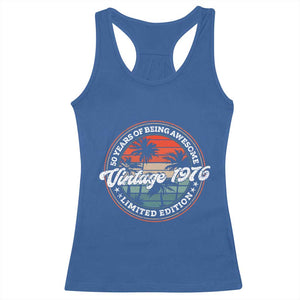 50th Birthday Gifts Racerback Tank Top Vintage 1976 50 Year Old Birthday TS10 Royal Blue Print Your Wear