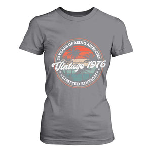 50th Birthday Gifts T Shirt For Women Vintage 1976 50 Year Old Birthday TS10 Charcoal Print Your Wear