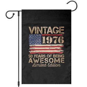 Vintage 1976 Birthday Garden Flag 50 Years Of Being Awesome USA Flag TS10 Black Print Your Wear