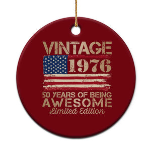 Vintage 1976 Birthday Ceramic Ornament 50 Years Of Being Awesome USA Flag TS10 1pc Red Print Your Wear