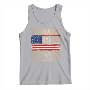 Vintage 1976 Birthday Tank Top 50 Years Of Being Awesome USA Flag TS10 Athletic Heather Print Your Wear