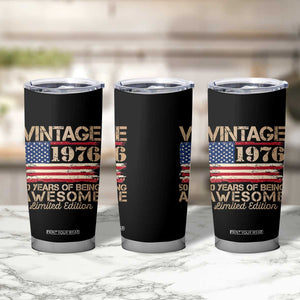 Vintage 1976 Birthday Tumbler Cup 50 Years Of Being Awesome USA Flag TS10 Print Your Wear
