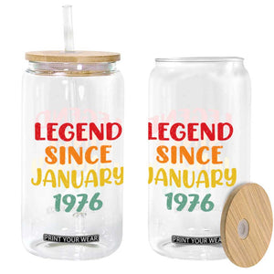 Legend Since January 1976 Glass Can Vintage Retro 50th Birthday Gifts 50 Years Old TS10 Print Your Wear