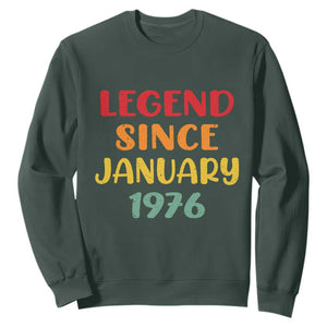 Legend Since January 1976 Sweatshirt Vintage Retro 50th Birthday Gifts 50 Years Old TS10 Dark Forest Green Print Your Wear