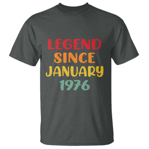 Legend Since January 1976 T Shirt Vintage Retro 50th Birthday Gifts 50 Years Old TS10 Dark Heather Print Your Wear
