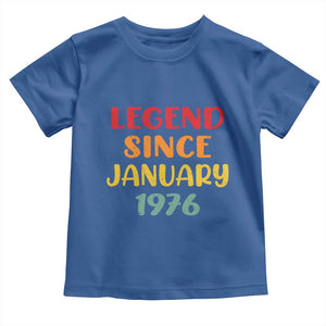 Legend Since January 1976 Toddler T Shirt Vintage Retro 50th Birthday Gifts 50 Years Old TS10 Royal Blue Print Your Wear