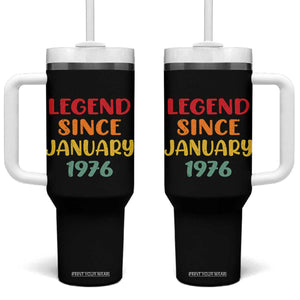 Legend Since January 1976 Tumbler With Handle Vintage Retro 50th Birthday Gifts 50 Years Old TS10 One Size: 40 oz Black Print Your Wear