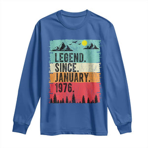 Vintage 1976 Birthday Long Sleeve Shirt Retro 50th Birthday Gifts 50 Years Old TS10 Royal Blue Print Your Wear