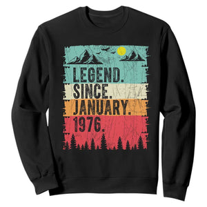 Vintage 1976 Birthday Sweatshirt Retro 50th Birthday Gifts 50 Years Old TS10 Black Print Your Wear