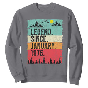 Vintage 1976 Birthday Sweatshirt Retro 50th Birthday Gifts 50 Years Old TS10 Charcoal Print Your Wear