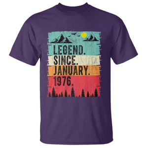 Vintage 1976 Birthday T Shirt Retro 50th Birthday Gifts 50 Years Old TS10 Purple Print Your Wear