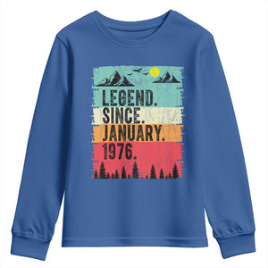 Vintage 1976 Birthday Youth Sweatshirt Retro 50th Birthday Gifts 50 Years Old TS10 Royal Blue Print Your Wear