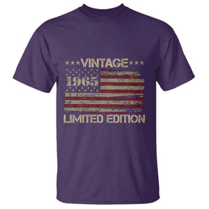 Vintage 1965 Birthday T Shirt Limited Edition Retro American Flag TS10 Purple Print Your Wear