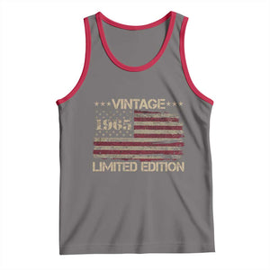 Vintage 1965 Birthday Tank Top Limited Edition Retro American Flag TS10 Deep Heather Red Print Your Wear