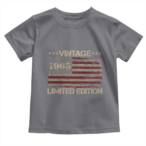 Vintage 1965 Birthday Toddler T Shirt Limited Edition Retro American Flag TS10 Charcoal Print Your Wear