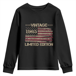 Vintage 1965 Birthday Youth Sweatshirt Limited Edition Retro American Flag TS10 Black Print Your Wear