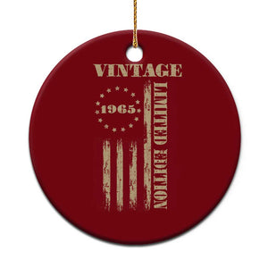 Vintage 1965 Birthday Ceramic Ornament Retro American Flag Limited Edition TS10 1pc Red Print Your Wear