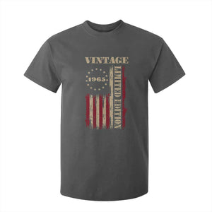 Vintage 1965 Birthday T Shirt For Kid Retro American Flag Limited Edition TS10 Dark Heather Print Your Wear