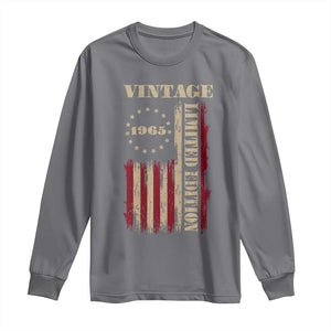 Vintage 1965 Birthday Long Sleeve Shirt Retro American Flag Limited Edition TS10 Charcoal Print Your Wear