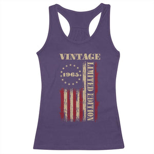 Vintage 1965 Birthday Racerback Tank Top Retro American Flag Limited Edition TS10 Purple Print Your Wear