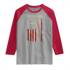 Vintage 1965 Birthday Raglan Shirt Retro American Flag Limited Edition TS10 Sport Gray Red Print Your Wear