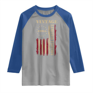 Vintage 1965 Birthday Raglan Shirt Retro American Flag Limited Edition TS10 Sport Gray Royal Print Your Wear