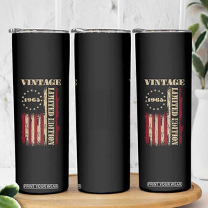 Vintage 1965 Birthday Skinny Tumbler Retro American Flag Limited Edition TS10 Print Your Wear