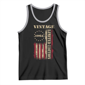Vintage 1965 Birthday Tank Top Retro American Flag Limited Edition TS10 Black Athletic Heather Print Your Wear