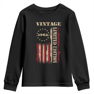 Vintage 1965 Birthday Youth Sweatshirt Retro American Flag Limited Edition TS10 Black Print Your Wear