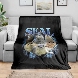 Baby Seals Throw Blanket Retro Sea Dog Bootleg Vintage Graphic 90s TS10 Print Your Wear