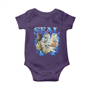 Baby Seals Baby Onesie Retro Sea Dog Bootleg Vintage Graphic 90s TS10 Purple Print Your Wear