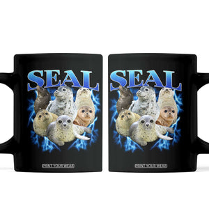 Baby Seals Coffee Mug Retro Sea Dog Bootleg Vintage Graphic 90s TS10 Black Print Your Wear