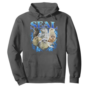 Baby Seals Hoodie Retro Sea Dog Bootleg Vintage Graphic 90s TS10 Dark Heather Print Your Wear