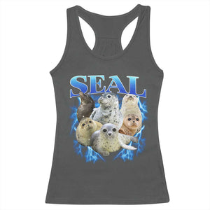 Baby Seals Racerback Tank Top Retro Sea Dog Bootleg Vintage Graphic 90s TS10 Dark Heather Print Your Wear